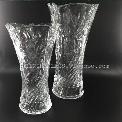 Thick transparent crystal glass vase orchid flower vase of flower vase table Fuguizhu