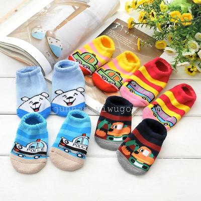 Junnan Terry Boat Socks Pure Cotton Baby's Socks Boat Socks Terry-Loop Hosiery Thickened Children's Socks Small Size