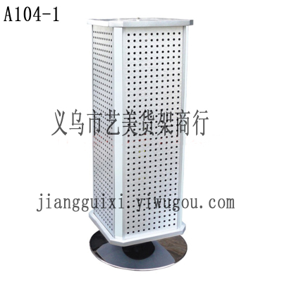 Table four rotating display frame with mirror edge pegboard display shelf stainless steel chassis