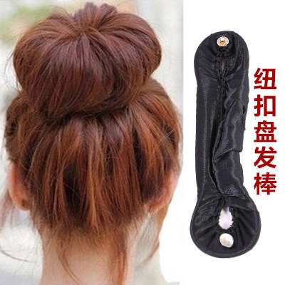 Korean hair cloth button plate rod energy-saving engendering artifact meatball head head donut head accessories