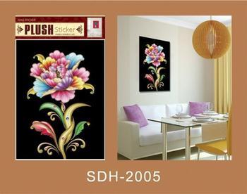 SDH series flocking PVC floral home 3 d combination laminated interior decoration