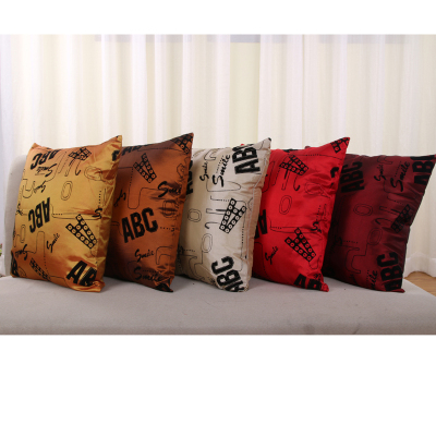 ABC bed sofa cushion pillow pillowcase with flocking cushion car without core