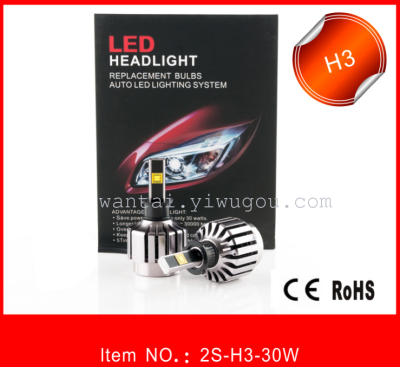 A new generation of LED car headlights, H3, with a fan