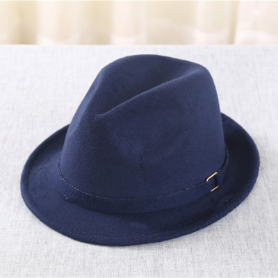 British style classic small hat buckle winter wool hat jazz hat hat