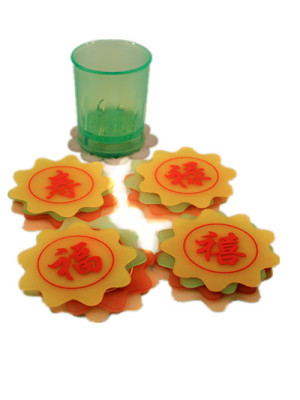 PVC soft flow plastic glue coasters Ankang festive Coasters