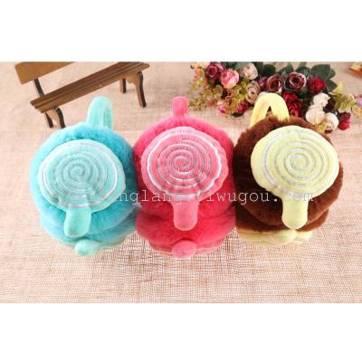 Korean cute plush adult children retractable lollipop earmuffs ear cover 