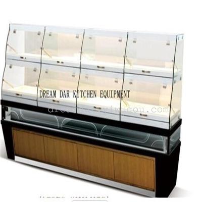 Wooden two story double sided bread display cabinet
