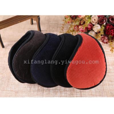 Male thick vertical stripes solid color warm earmuffs ear cover 