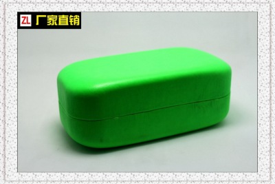 Smooth Solid Color High-End Fashion Leather Iron Box Sunglasses Case Factory Wholesale