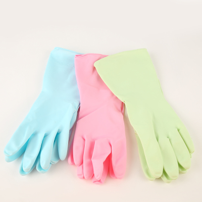Factory direct new tea tree oil protection gloves, household cleaning gloves fashion color anti oil housework gloves