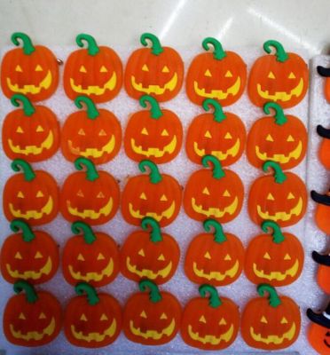 Halloween LED soft glue Brooch light Pumpkin skull Globalized children's ball decoration