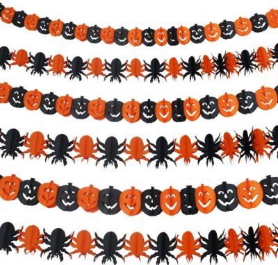 Halloween decorations, haunted House bar scene set props skeleton head spider pumpkin flowers