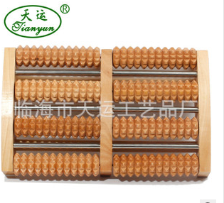 Supply Authentic Tianyun Brand Wooden Massager Pedal Massager Foot Mo Four Rows Yellow Massager