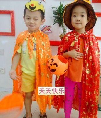 Halloween Halloween Masquerade ball children perform the colorless witch cape costume