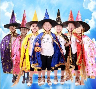 Halloween Capes for Children Sorcerers Capes Capes for Children's Witches Five Star Capes for fighting hats for Children