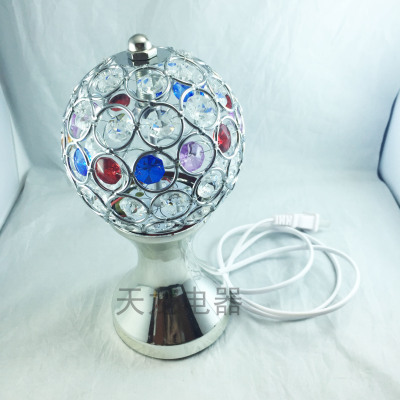 Revolving stage lamp - gold and silver crystal ball