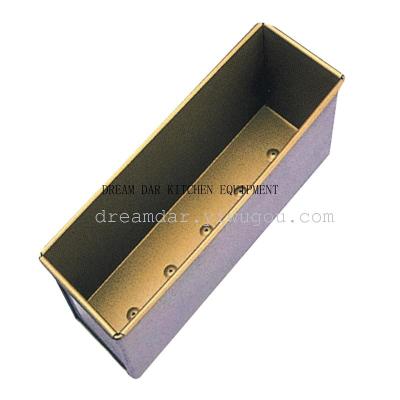 Golden nonstick toast box with cover punching