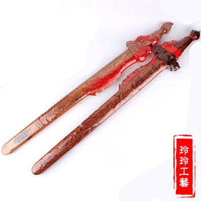 Natural peach wood sword carving Pendant lucky Hannaford Wang house safe carry to help transport Wangcai increase margin