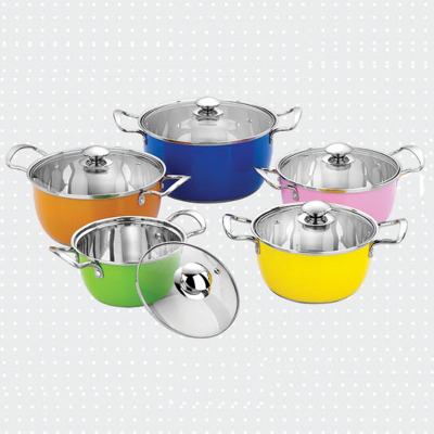 Stainless Steel Colorful American Soup Pot Stainless Steel Couscous Pot Stainless Steel Soup Coying Pot