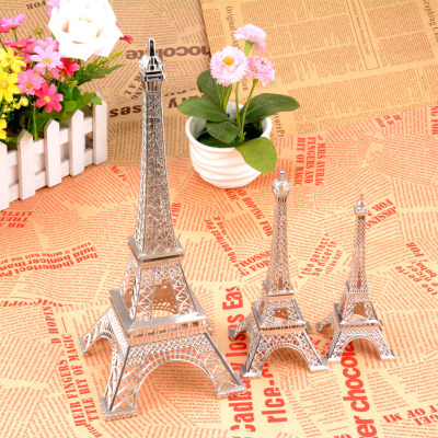 Famous architectural model Paris Eiffel Tower silver series.