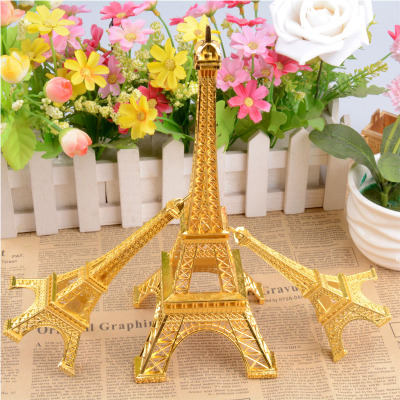 The golden series of famous architectural model of Eiffel Tower in Paris