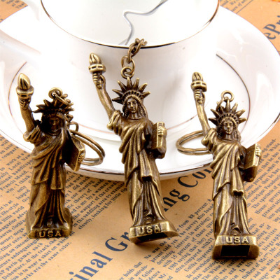 Low price supply retro American lady liberty key chain pendant popular in Europe and the United States kc-6807