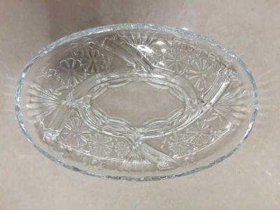 Crystal White Glass Fruit Plate (P08-13)