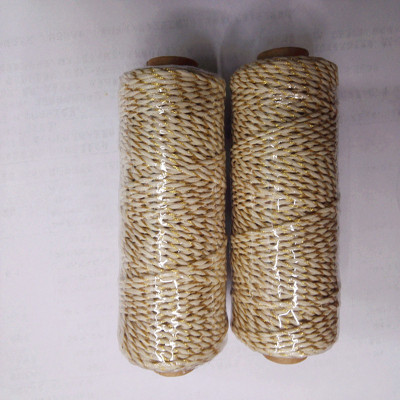 Silk rope with gold and wax twine wrapping