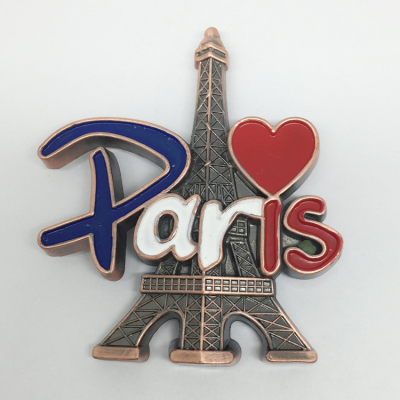 France Paris Refridgerator Magnets Ancient Red Ancient Green Ancient Tin Painting Oil Yiwu Factory Gift Customization