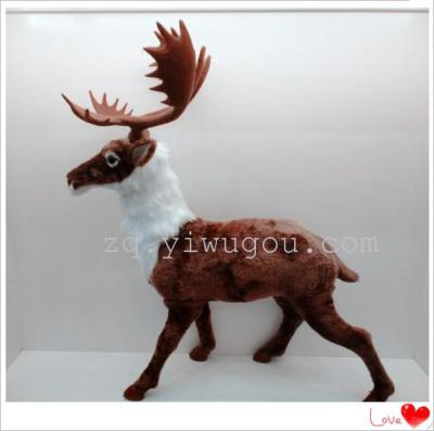 9123 75cm long haired deer simulation Deer Christmas decorative layout