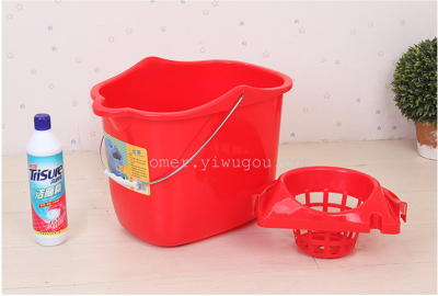 Wholesale Durable Mop Bucket Cleaning Bucket with Wheels Plastic Mop Barrel Iron Wire Twist Hand Mop Bucket