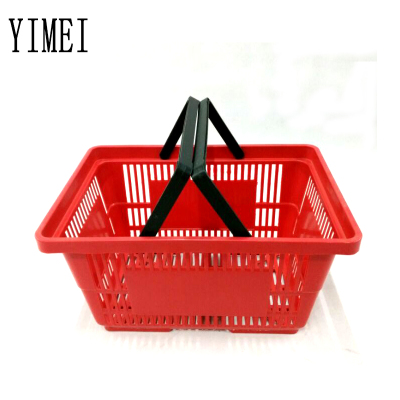 Large and medium-sized supermarket, bar hand basket handle basket plastic basket basket inner pull rod