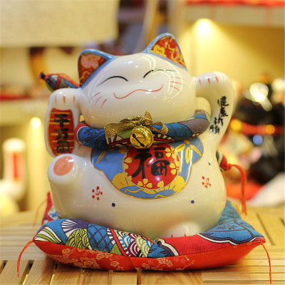 Multicolor 9 \\\"healthy ceramic fortune cat piggy bank