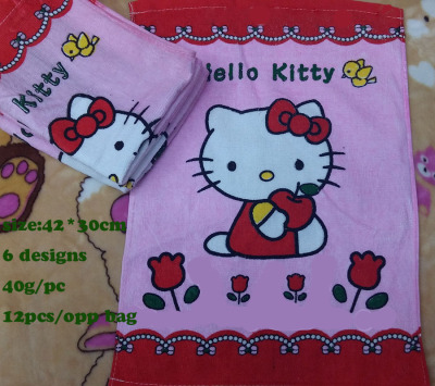 Manufacturers selling cotton towels and children's cartoon printing towel towel Kitty KT cat cat