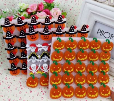 Halloween LED soft glue Brooch light Pumpkin skull Globalized children's ball decoration