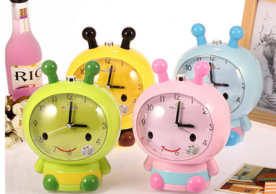 Factory Wholesale Cartoon Bee Mute Talking Creative Alarm Clock Home Daily Necessities Student Gift Clock