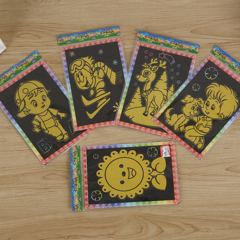 双面黄底刮刮卡中号刮刮画