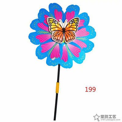 Children's toys windmill school decorated with lovely flowers three-dimensional butterfly plastic large windmill