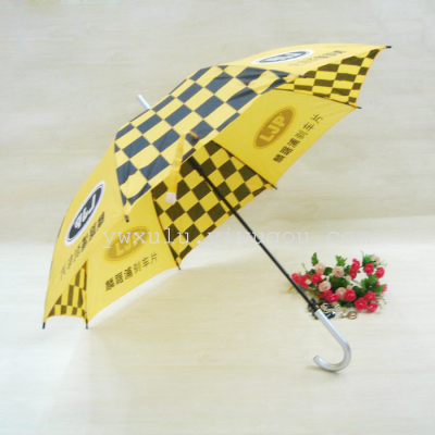 Color Matching Plaid Advertising Umbrella Sunny and Rainy Dual-Use Straight Umbrella Promotional Umbrella XI-816