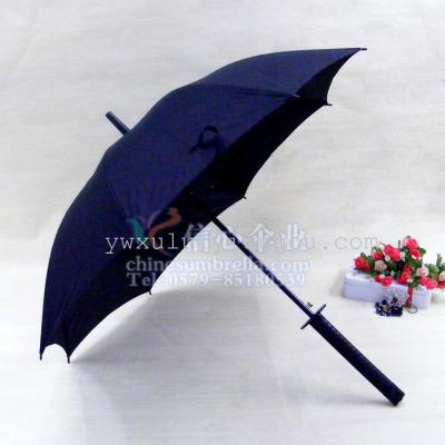 Creative Samurai Knife Handle Umbrella Windproof Golf Umbrella Black Sunny Umbrella Personality Umbrella with Straight Shank XH-801