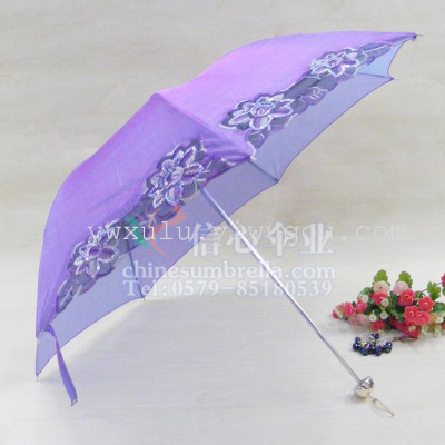 High-End Princess Sunshade Sun Umbrella Printing Lady Umbrella Boutique Triple Folding Umbrella XA-822