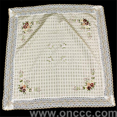 Small hollow square lattice embroidered tablecloth