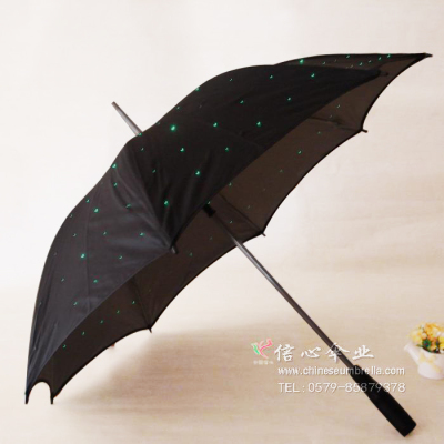 Creative Silver Glue Luminous Umbrella Decoration Umbrella with Straight Shank Professional Customized XB-009