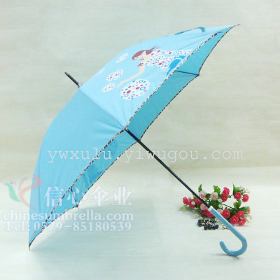 new Korean fashion straight handle golf umbrella children XB-809