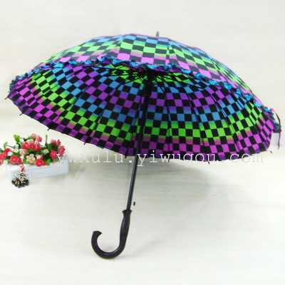 16-Bone Super Umbrella Printing Straight Umbrella Foreign Trade Umbrella Exquisite Skirt Umbrella