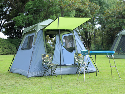 Factory direct selling Wan Jiafu outdoor camping anti storm multi function double 4-6 man quick open tent