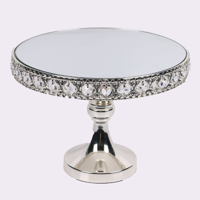 Fashion silver gilt metal iron Mirror Cake Tray Dish water compote hotel wedding disc disc
