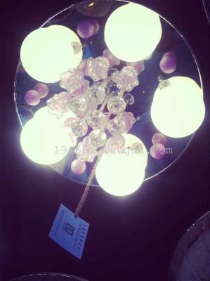 Manufacturers selling Purple Floral cup ceiling LED patch crystal lamp bedroom lamp round study lamp
