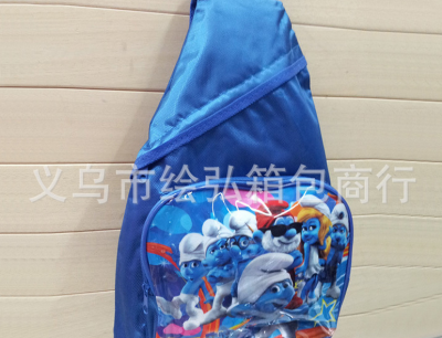 Manufacturers of creative and leisure students triangle backpack children single shoulder oblique backpack low sales