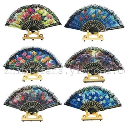 Spanish black bar style lace fan can be customized advertising fan